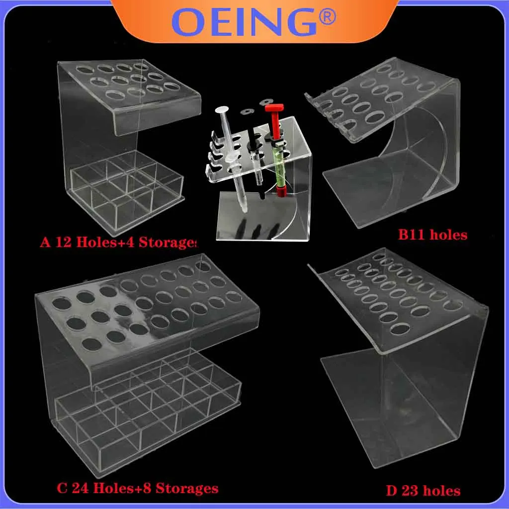 Resin Art Case - ทันตกรรมเรซินคอมโพสิตผู้ถือเข็มฉีดยาอะคริลิคOrganizer Applicator Dispenserกล่องเก็บโปร่งใสคลินิกทันตแพทย์อุปกรณ์