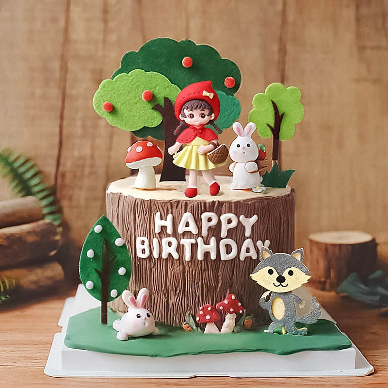 Resin Art Alphabet - ตกแต่งหน้าเค้กอบเด็กผู้หญิงเด็กน้อยหมาป่าเห็ดผลไม้ต้นไม้กระต่ายแฮปปี้เค้กวันเกิดท็อปเปอร์ตุ๊กตาใส่การ์ดอุปกรณ์เสริม