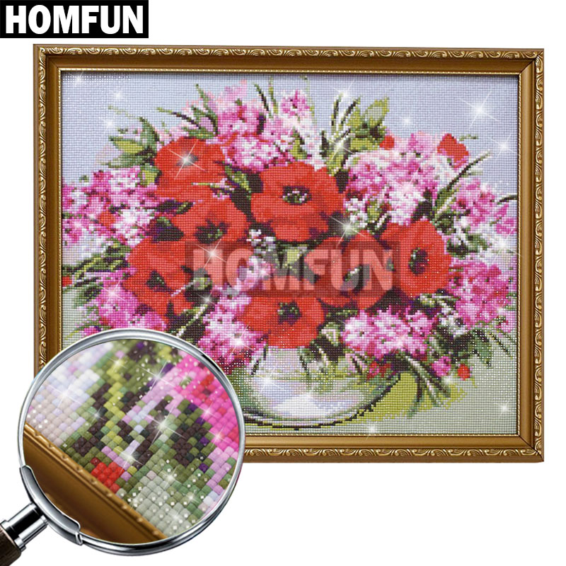 Homfun ภาพวาดติดเพชร 