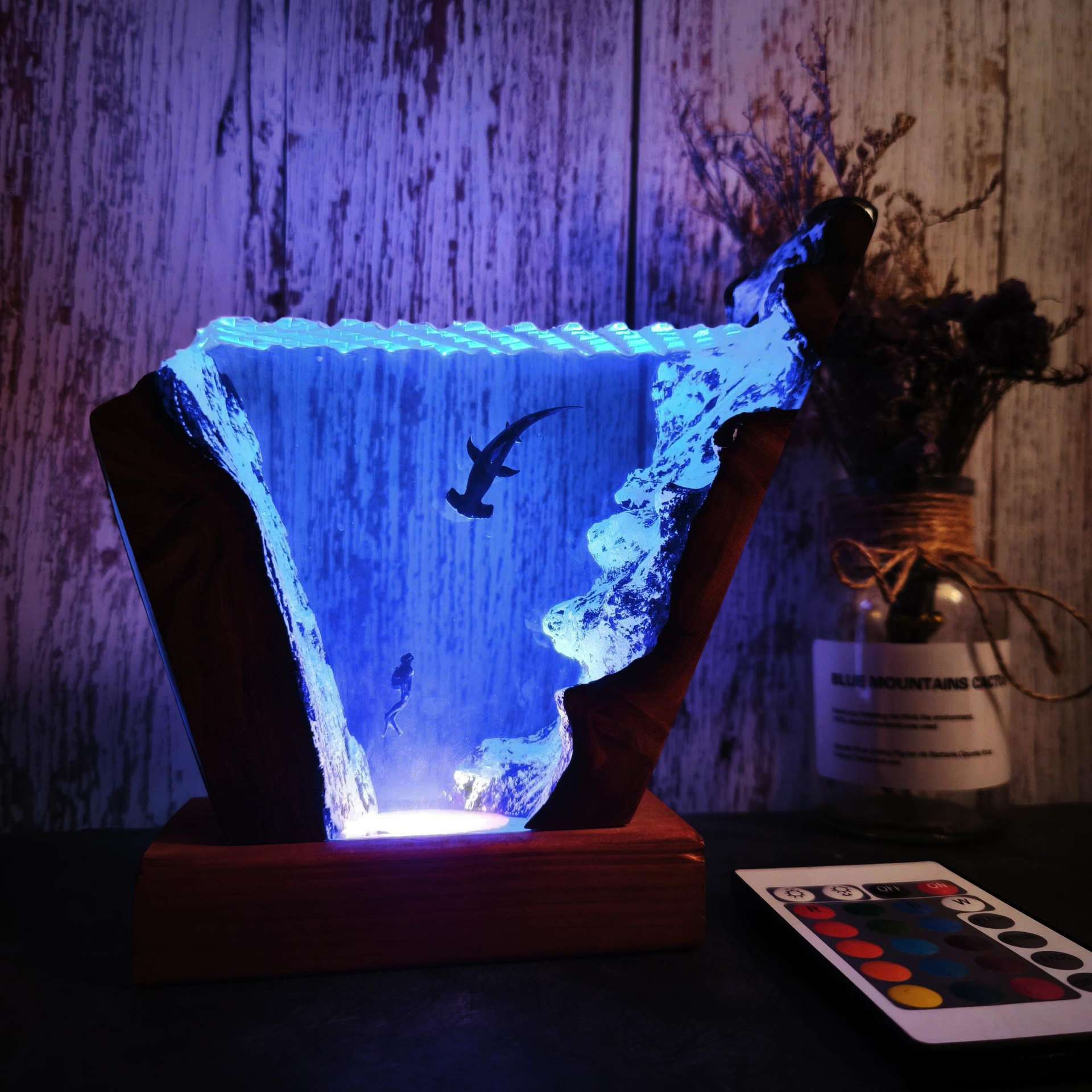 ของตกแต่งเรซินไม้รูปฉลามหัวค้อ - Resin Art Wedding Gift บทวิจารณ์และราคา