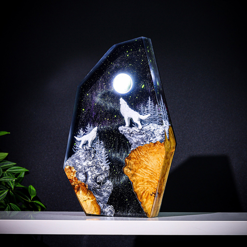โคมไฟตั้งโต๊ะเรซิ่นรูปสัตว์ธรร - Resin Art Baby บทวิจารณ์และราคา