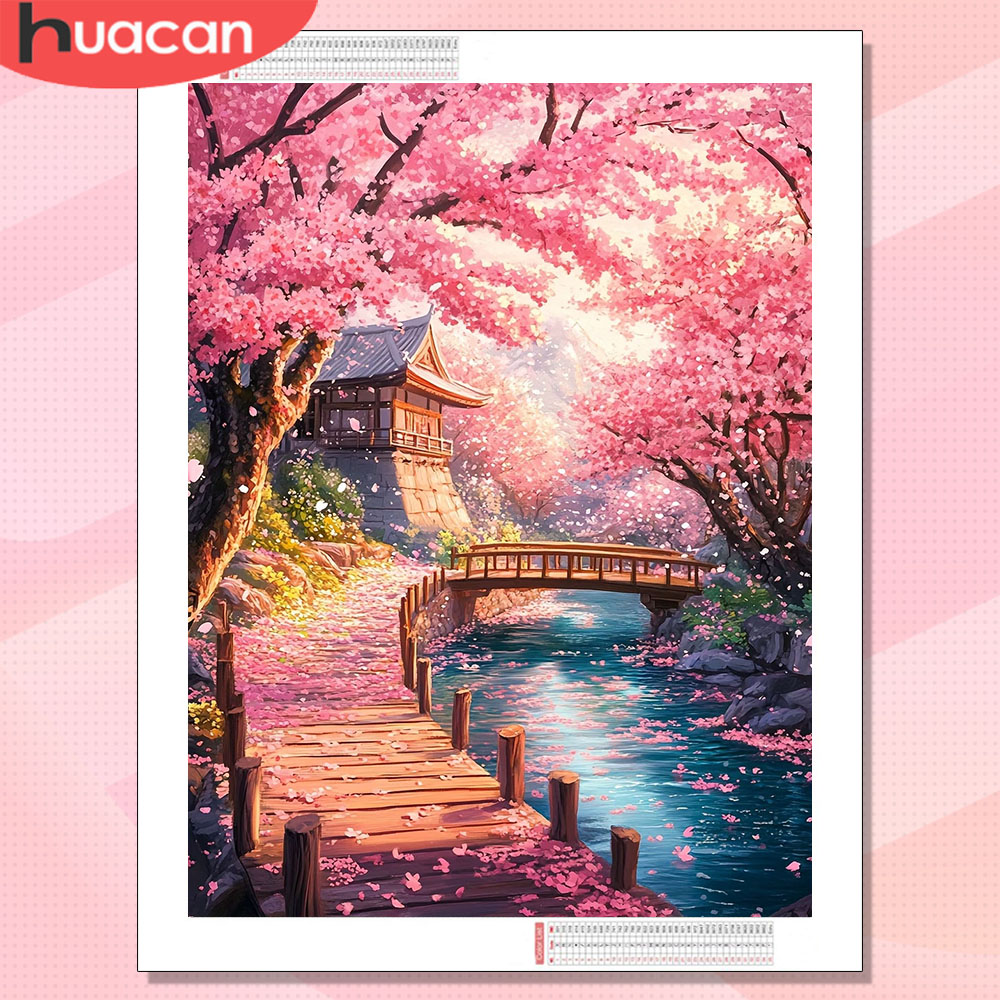 ภาพวาดเพชร HUACAN ลายทิวทัศน์บ - Resin Art Wallpaper บทวิจารณ์และราคา