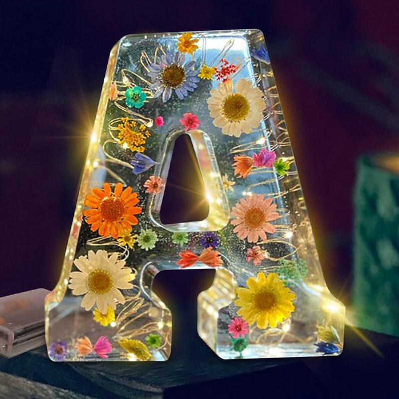 ดอกไม้ 26 ตัวอักษรไฟกลางคืนโคม - Resin Art Alphabet บทวิจารณ์และราคา